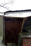Rotted rake board and soffit